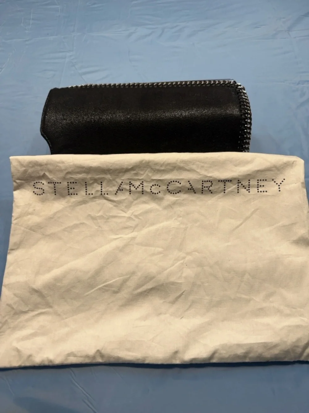 Stella McCartney Black Chain-Trim Tablet Sleeve. Comes with Stella Dust Bag
